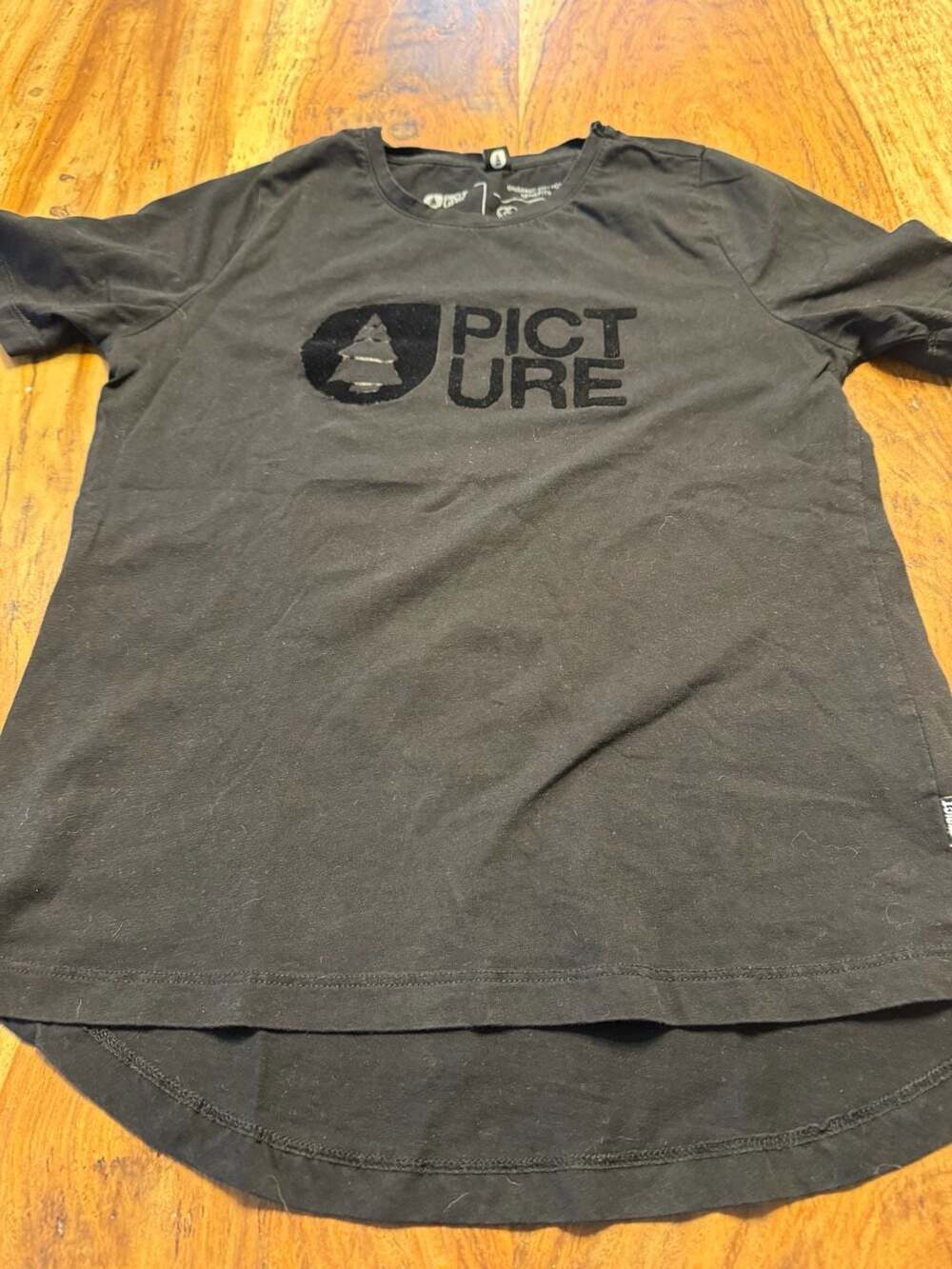Picture Organic Clothing Basement Logo Curved Hem T-Shirt Black Size M